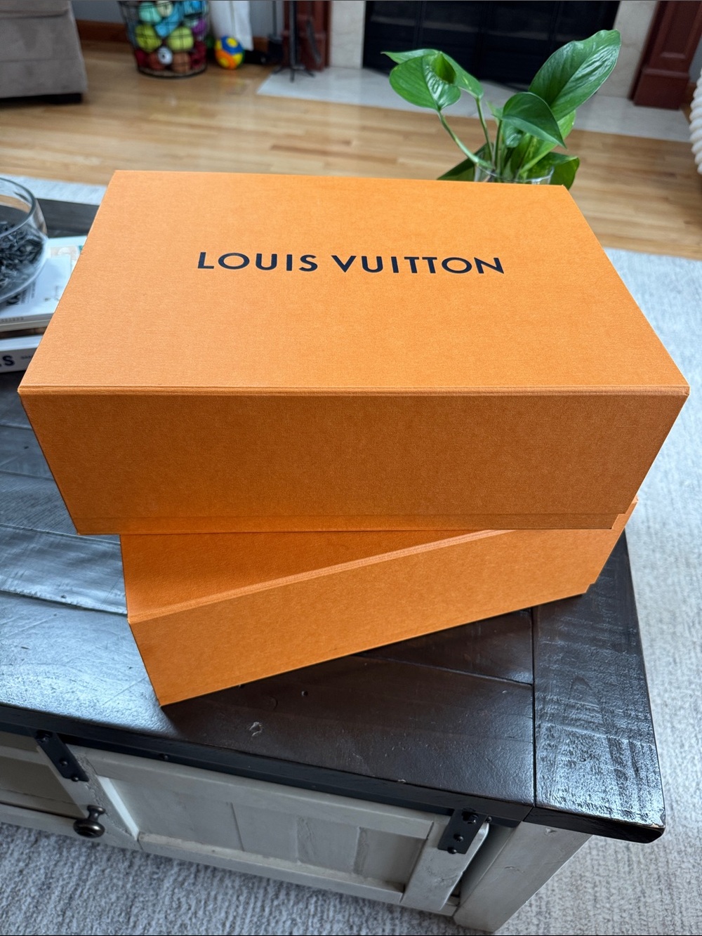 Louis Vuitton Orange Branded Storage Box